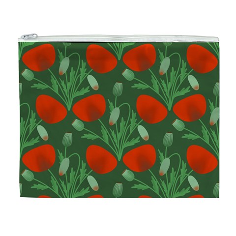 Poppy Fierce Wolf Poppies Bud Cosmetic Bag (XL) from ArtsNow.com Front