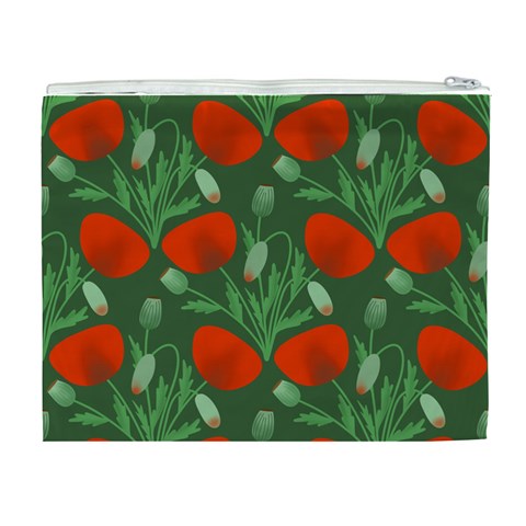 Poppy Fierce Wolf Poppies Bud Cosmetic Bag (XL) from ArtsNow.com Back