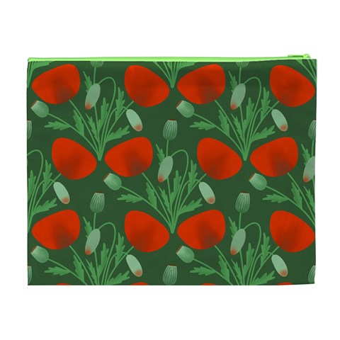 Poppy Fierce Wolf Poppies Bud Cosmetic Bag (XL) from ArtsNow.com Back