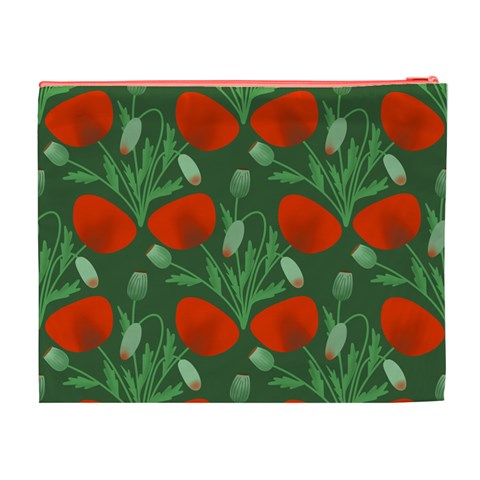 Poppy Fierce Wolf Poppies Bud Cosmetic Bag (XL) from ArtsNow.com Back