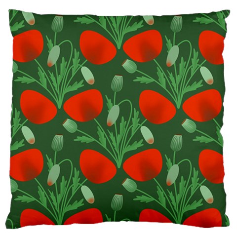 Poppy Fierce Wolf Poppies Bud Large Cushion Case (One Side) from ArtsNow.com Front