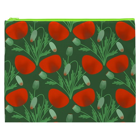 Poppy Fierce Wolf Poppies Bud Cosmetic Bag (XXXL) from ArtsNow.com Front