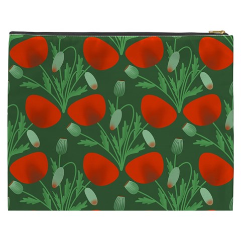 Poppy Fierce Wolf Poppies Bud Cosmetic Bag (XXXL) from ArtsNow.com Back