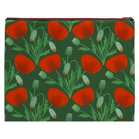 Poppy Fierce Wolf Poppies Bud Cosmetic Bag (XXXL) from ArtsNow.com Back