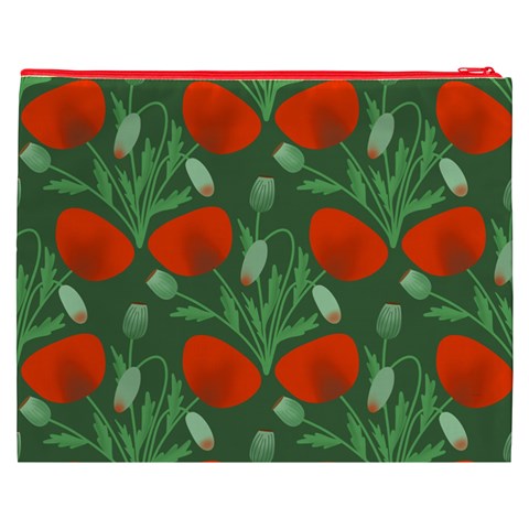 Poppy Fierce Wolf Poppies Bud Cosmetic Bag (XXXL) from ArtsNow.com Back