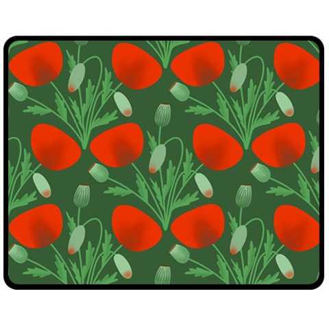 Poppy Fierce Wolf Poppies Bud Two Sides Fleece Blanket (Medium) from ArtsNow.com 58.8 x47.4  Blanket Front