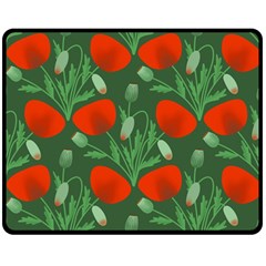 Poppy Fierce Wolf Poppies Bud Two Sides Fleece Blanket (Medium) from ArtsNow.com 58.8 x47.4  Blanket Front