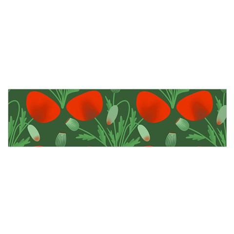 Poppy Fierce Wolf Poppies Bud Oblong Satin Scarf (16  x 60 ) from ArtsNow.com Front