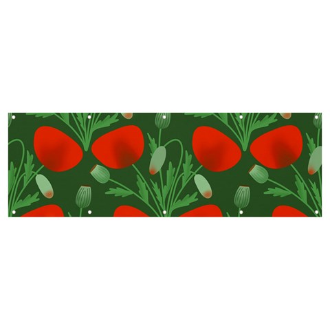 Poppy Fierce Wolf Poppies Bud Banner and Sign 12  x 4  from ArtsNow.com Front