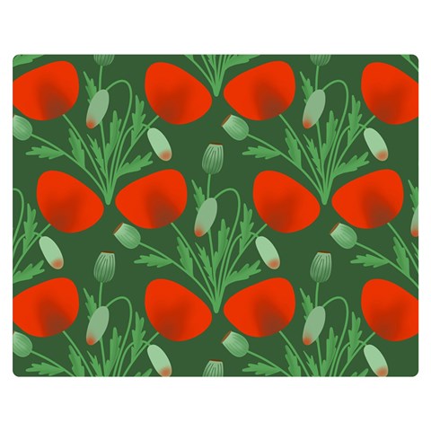 Poppy Fierce Wolf Poppies Bud Premium Plush Fleece Blanket (Medium) from ArtsNow.com 60 x50  Blanket Front