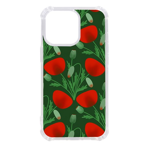 Poppy Fierce Wolf Poppies Bud iPhone 13 Pro TPU UV Print Case from ArtsNow.com Front