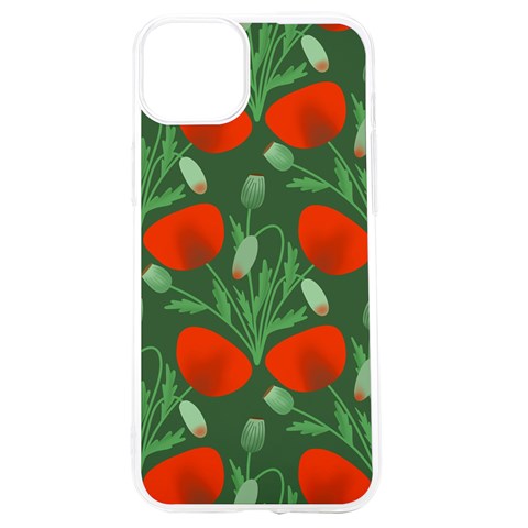 Poppy Fierce Wolf Poppies Bud iPhone 15 TPU UV Print Case from ArtsNow.com Front