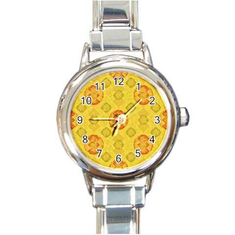 Art Pattern Design Background Round Italian Charm Watch from ArtsNow.com Front