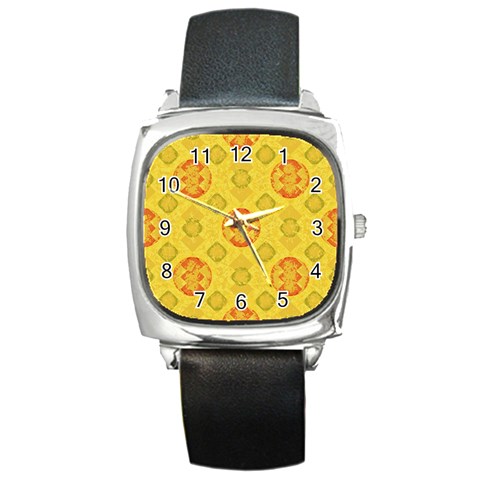 Art Pattern Design Background Square Metal Watch from ArtsNow.com Front