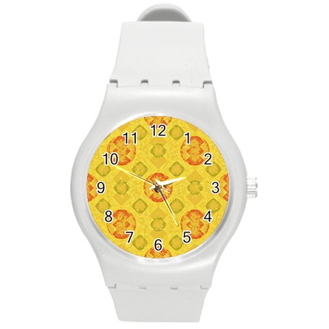 Art Pattern Design Background Round Plastic Sport Watch (M) from ArtsNow.com Front