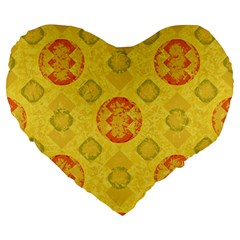 Art Pattern Design Background Large 19  Premium Flano Heart Shape Cushions from ArtsNow.com Front