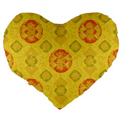 Art Pattern Design Background Large 19  Premium Flano Heart Shape Cushions from ArtsNow.com Back