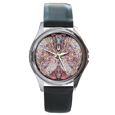 Stitches Blend Round Metal Watch from ArtsNow.com Front