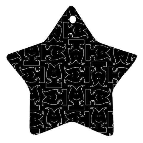 Enigmatic Demon Black and White Pattern Ornament (Star) from ArtsNow.com Front