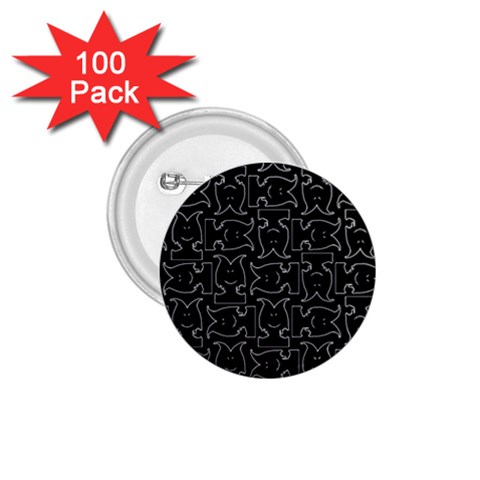 Enigmatic Demon Black and White Pattern 1.75  Buttons (100 pack)  from ArtsNow.com Front