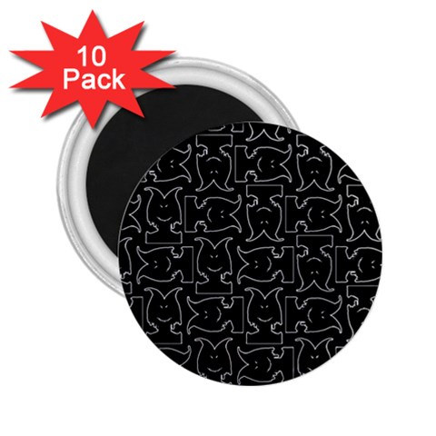 Enigmatic Demon Black and White Pattern 2.25  Magnets (10 pack)  from ArtsNow.com Front