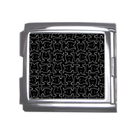 Enigmatic Demon Black and White Pattern Mega Link Italian Charm (18mm) from ArtsNow.com Front