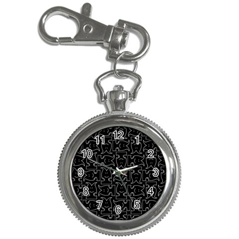 Enigmatic Demon Black and White Pattern Key Chain Watches from ArtsNow.com Front