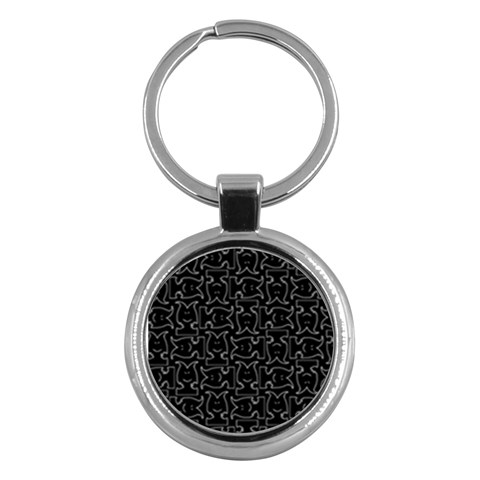 Enigmatic Demon Black and White Pattern Key Chain (Round) from ArtsNow.com Front