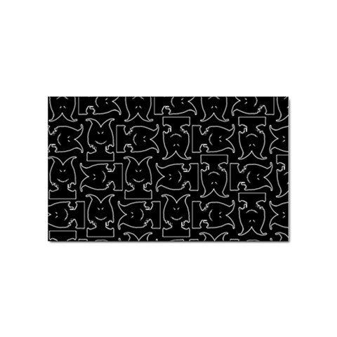 Enigmatic Demon Black and White Pattern Sticker (Rectangular) from ArtsNow.com Front