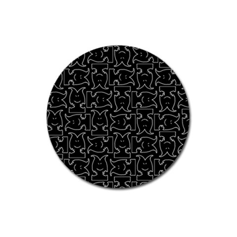 Enigmatic Demon Black and White Pattern Magnet 3  (Round) from ArtsNow.com Front