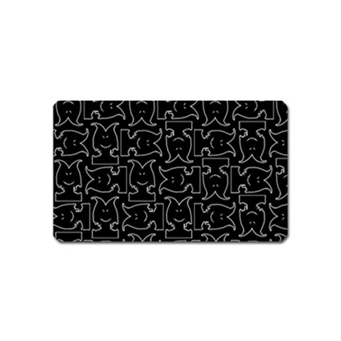 Enigmatic Demon Black and White Pattern Magnet (Name Card) from ArtsNow.com Front