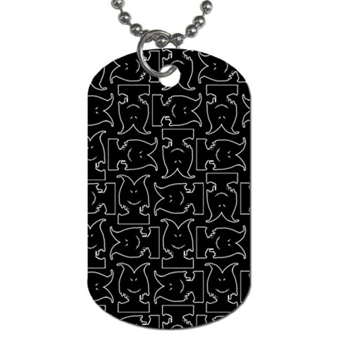 Enigmatic Demon Black and White Pattern Dog Tag (One Side) from ArtsNow.com Front