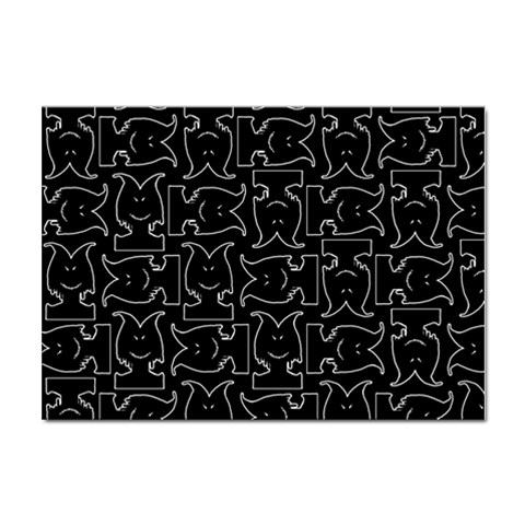 Enigmatic Demon Black and White Pattern Sticker A4 (10 pack) from ArtsNow.com Front