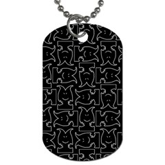 Enigmatic Demon Black and White Pattern Dog Tag (Two Sides) from ArtsNow.com Front