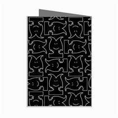 Enigmatic Demon Black and White Pattern Mini Greeting Card from ArtsNow.com Right