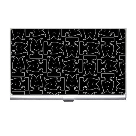 Enigmatic Demon Black and White Pattern Business Card Holder from ArtsNow.com Front