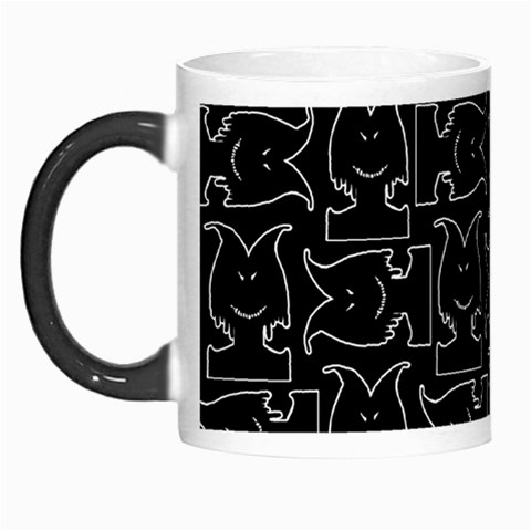 Enigmatic Demon Black and White Pattern Morph Mug from ArtsNow.com Left