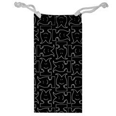 Enigmatic Demon Black and White Pattern Jewelry Bag from ArtsNow.com Front