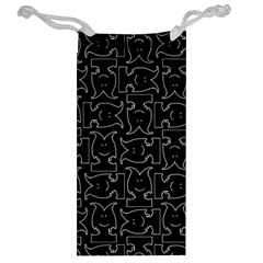 Enigmatic Demon Black and White Pattern Jewelry Bag from ArtsNow.com Back