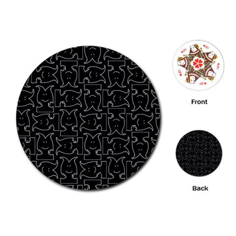 Enigmatic Demon Black and White Pattern Playing Cards Single Design (Round) from ArtsNow.com Front