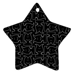 Enigmatic Demon Black and White Pattern Star Ornament (Two Sides) from ArtsNow.com Back