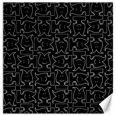 Enigmatic Demon Black and White Pattern Canvas 16  x 16  from ArtsNow.com 15.2 x15.41  Canvas - 1