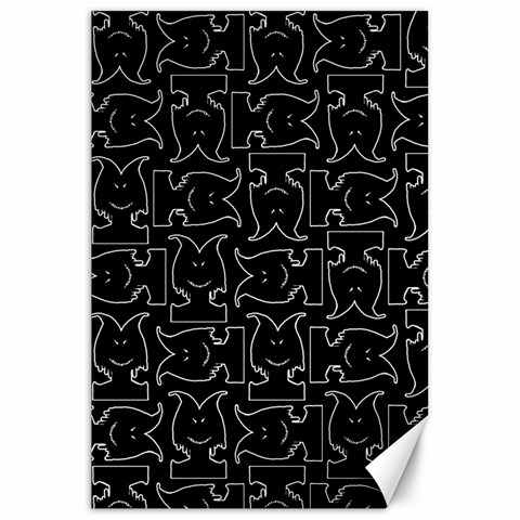 Enigmatic Demon Black and White Pattern Canvas 20  x 30  from ArtsNow.com 19.62 x28.9  Canvas - 1