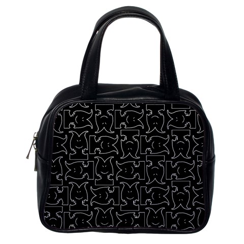 Enigmatic Demon Black and White Pattern Classic Handbag (Two Sides) from ArtsNow.com Back