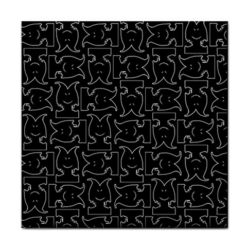 Enigmatic Demon Black and White Pattern Face Towel from ArtsNow.com Front