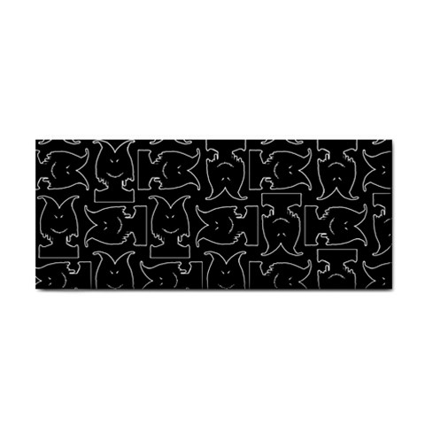 Enigmatic Demon Black and White Pattern Hand Towel from ArtsNow.com Front