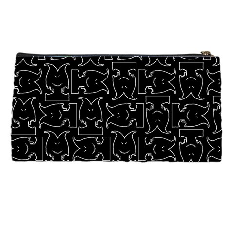 Enigmatic Demon Black and White Pattern Pencil Case from ArtsNow.com Back