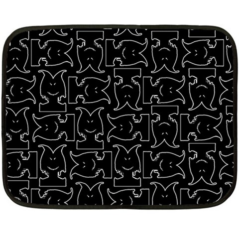 Enigmatic Demon Black and White Pattern Two Sides Fleece Blanket (Mini) from ArtsNow.com 35 x27  Blanket Front