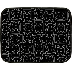 Enigmatic Demon Black and White Pattern Two Sides Fleece Blanket (Mini) from ArtsNow.com 35 x27  Blanket Back