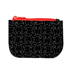 Enigmatic Demon Black and White Pattern Mini Coin Purse from ArtsNow.com Front